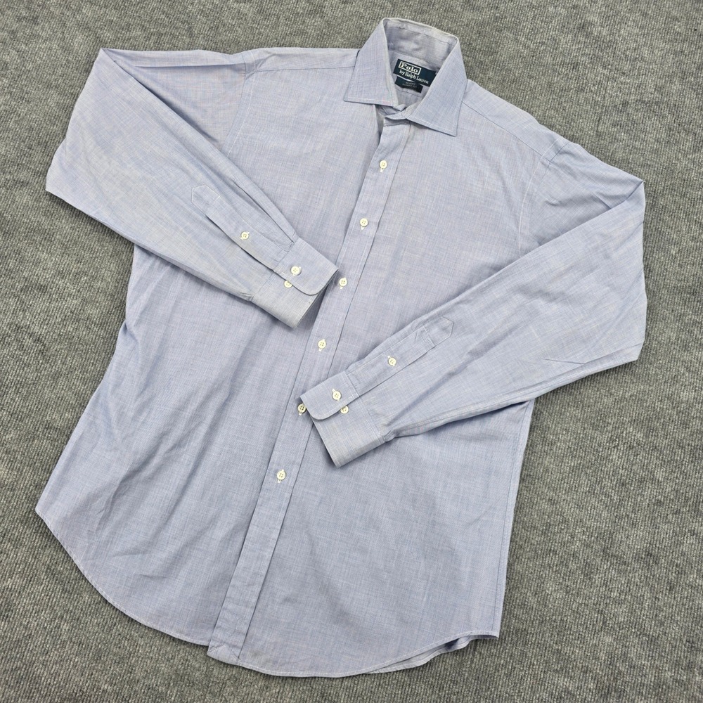 Polo Ralph Lauren Regent Classic Fit Shirt Mens 16 L Blue Micro Check LS